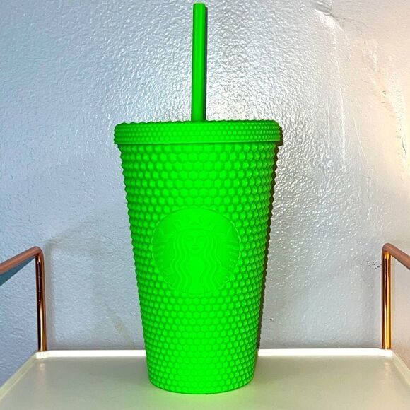 Starbucks RARE 2021 Neon Green Grande Studded Tumbler - Picture 4 of 6